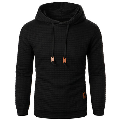 Men's Jacquard Sweater Long-sleeved Hoodie Warm Color Hooded Sports Top