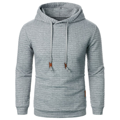 Men's Jacquard Sweater Long-sleeved Hoodie Warm Color Hooded Sports Top