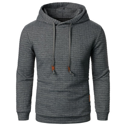 Men's Jacquard Sweater Long-sleeved Hoodie Warm Color Hooded Sports Top